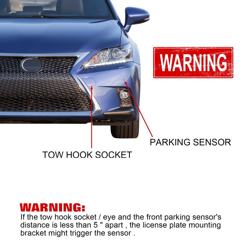 x xotic tech Front Bumper Tow Hook License Plate Mounting Bracket No Drill Hole Adapter Holder Kit Compatible with Chevrolet Camaro 6th Gen 2016 2017 2018 2019 2020 2021 2022 2023 2024, Black - Image 2